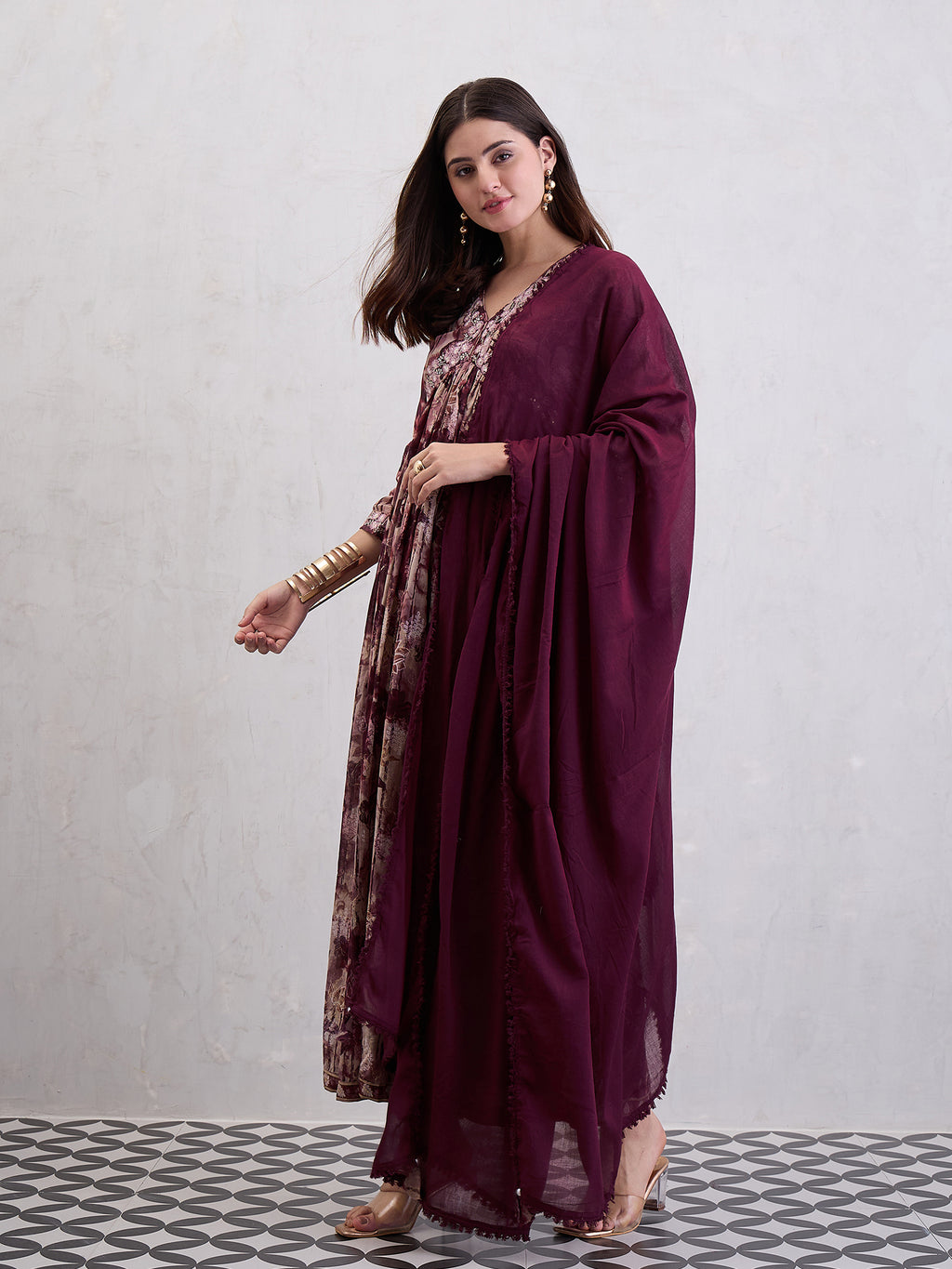 Women Voile Anarkali Kurta Set