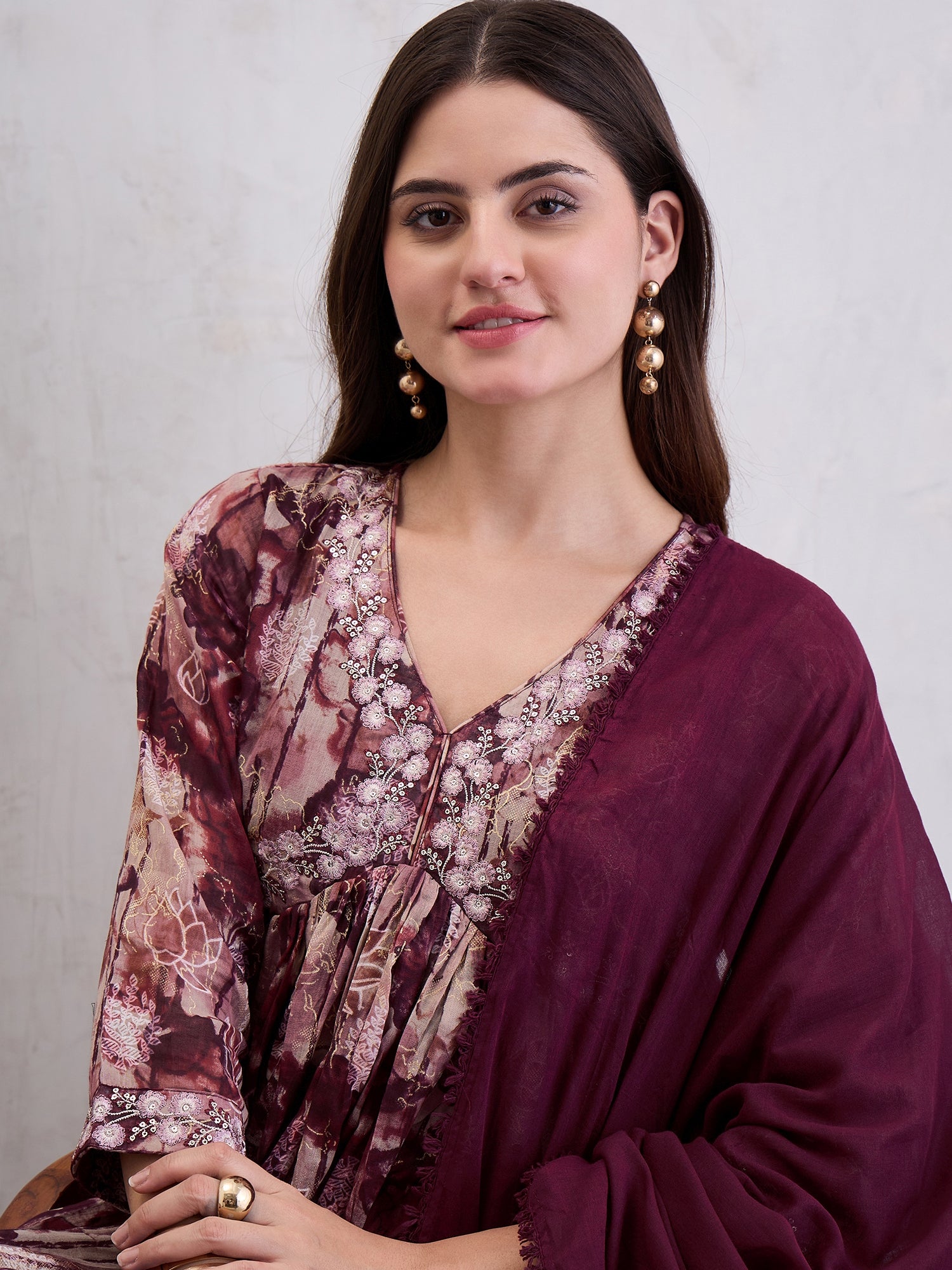 Women Voile Anarkali Kurta Set