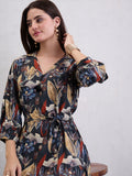 Floral Printed Fit & Flare Maxi Dress