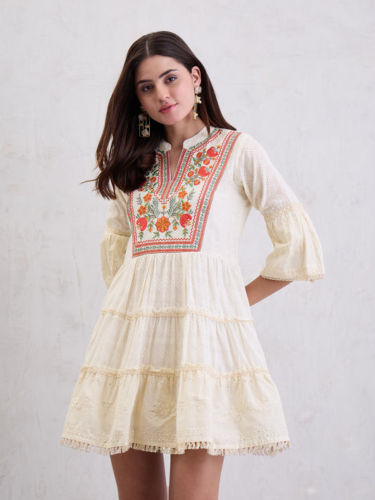 Women Cotton Dobby Dress