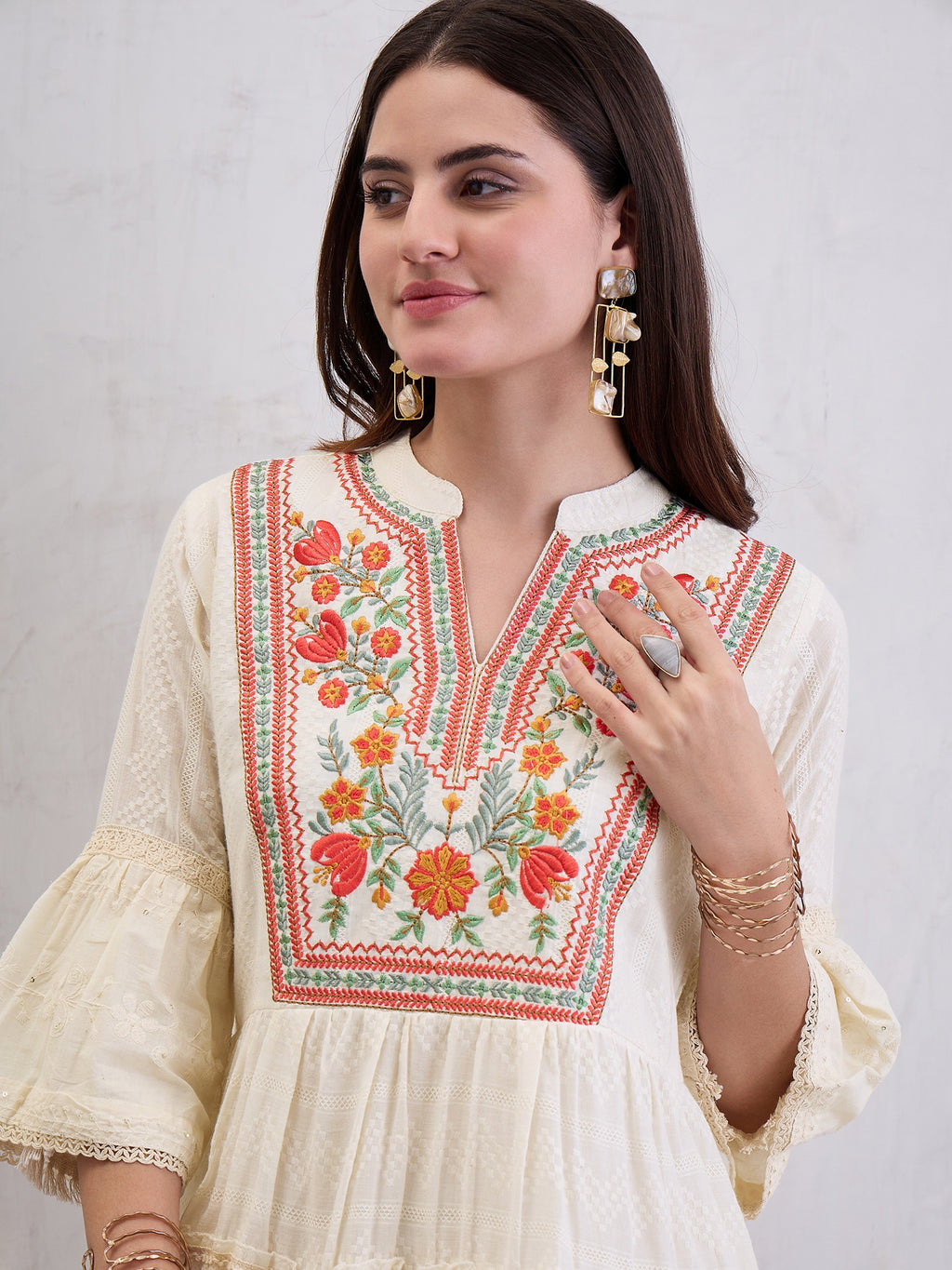 Women Cotton Dobby Dress