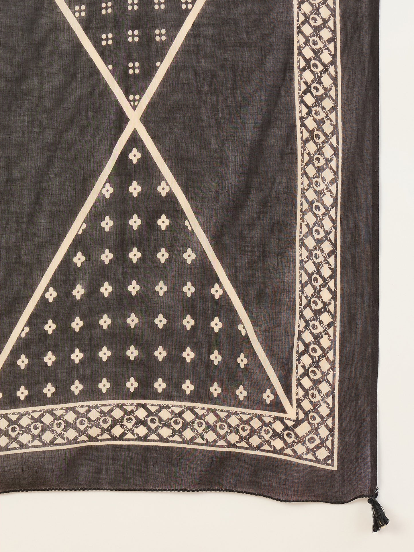 Women Striped Regular Thread Work Pure Cotton Kurta with Trousers & With Dupatta