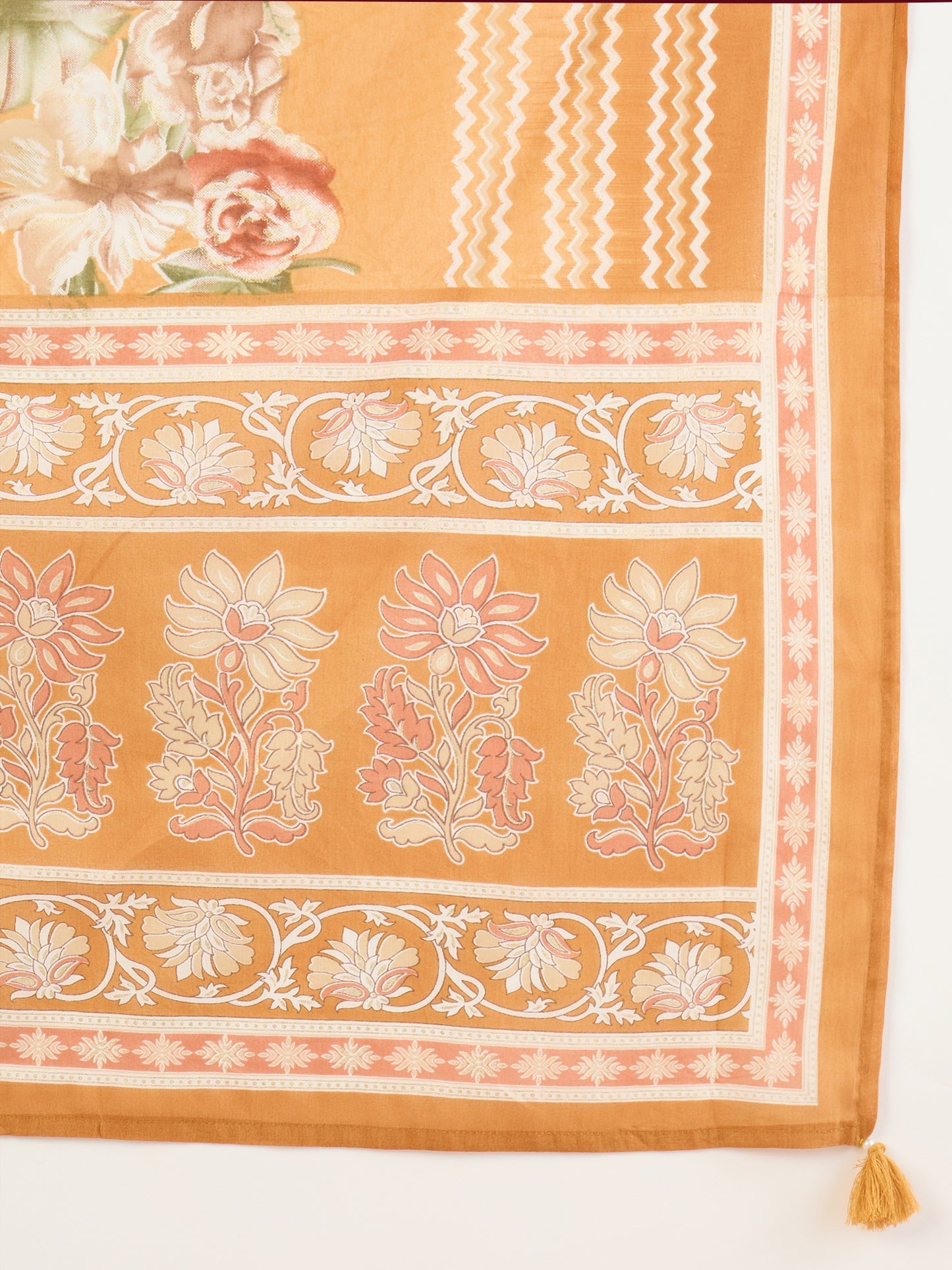 Women Floral Printed Regular Thread Work Pure Cotton Kurta with Trousers & With Dupatta