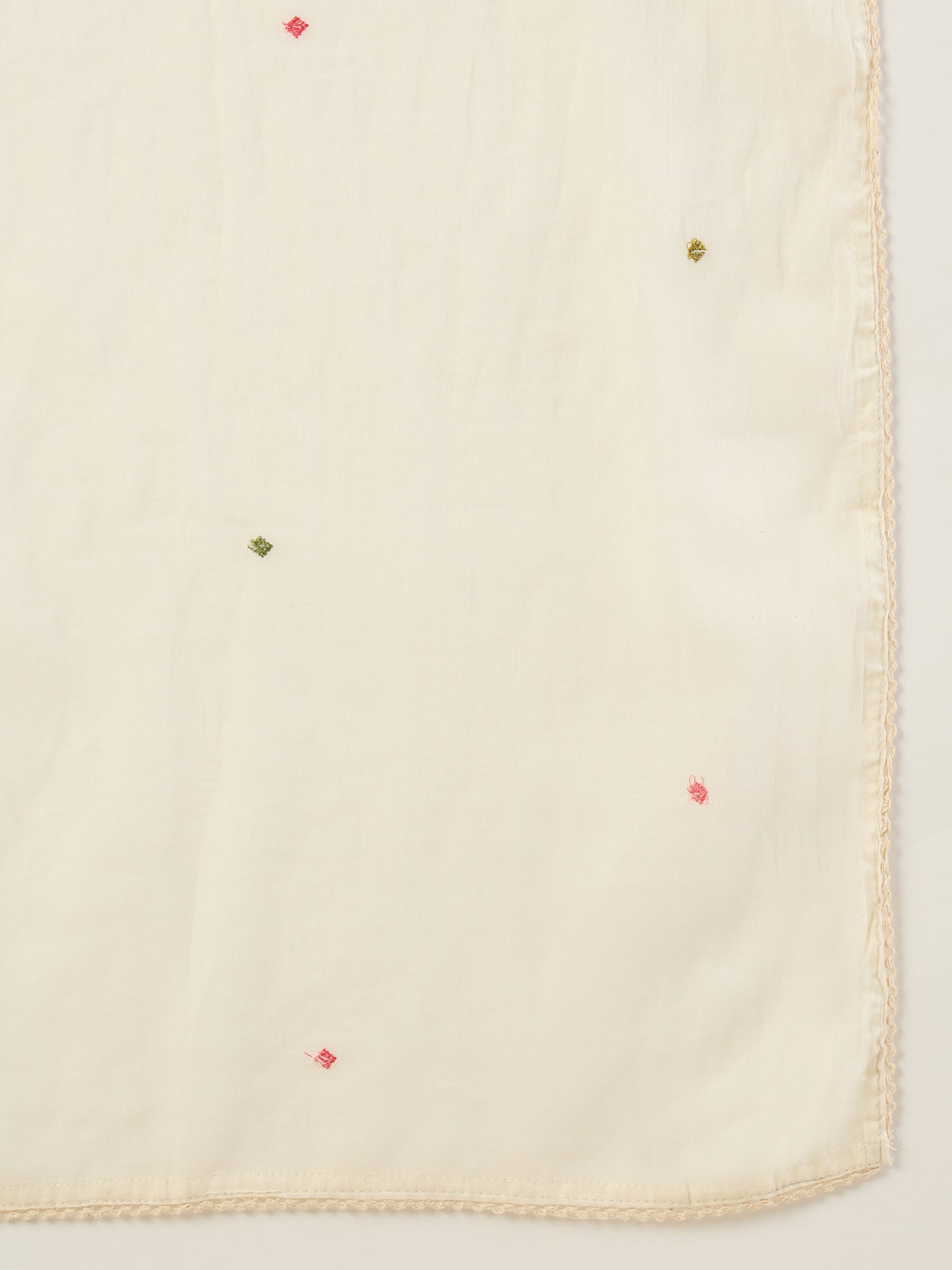 Women Embroidered Pleated Thread Work Kurta with Trousers & With Dupatta