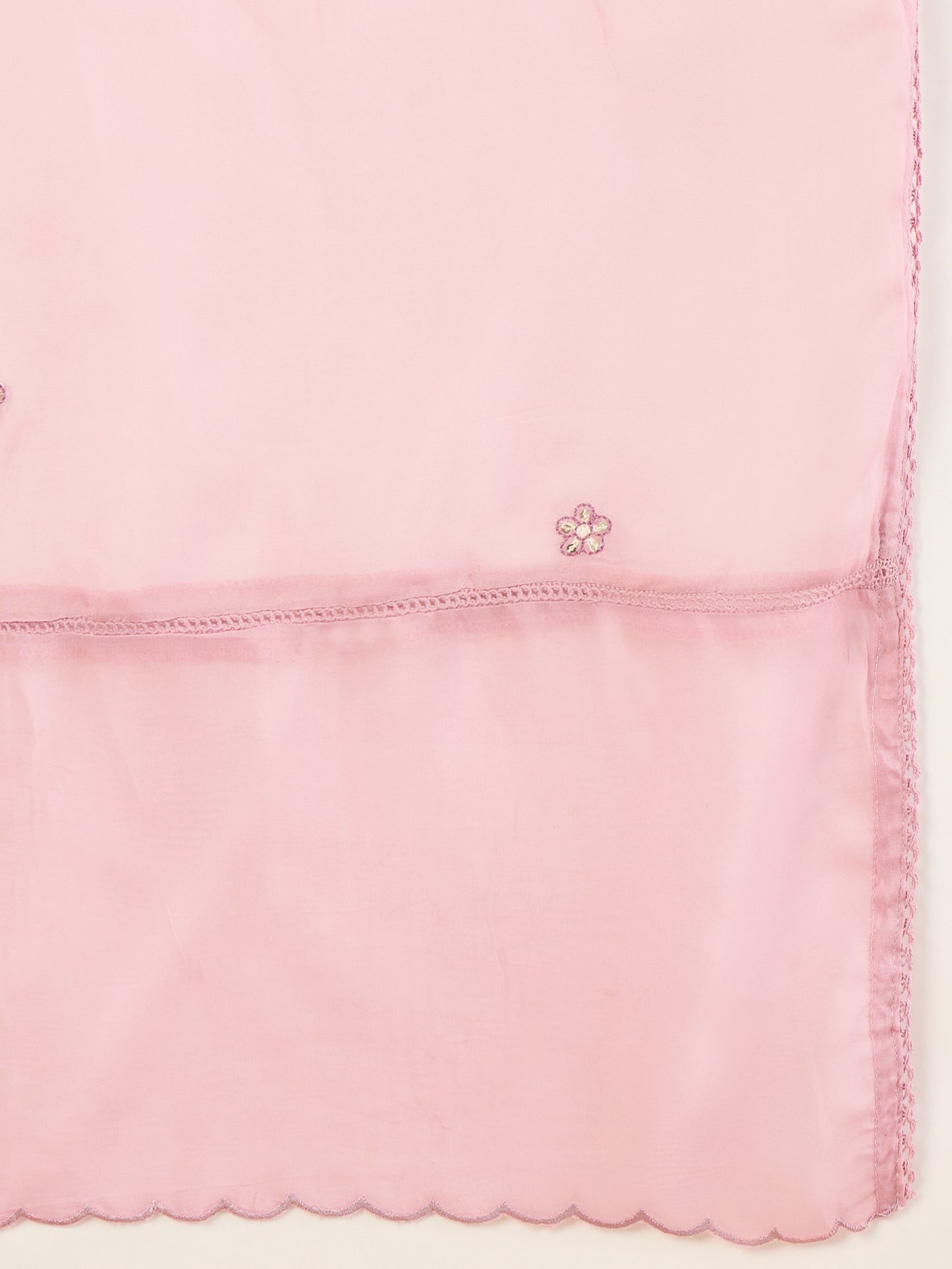 Women Embroidered Regular Thread Work Kurta with Trousers & With Dupatta