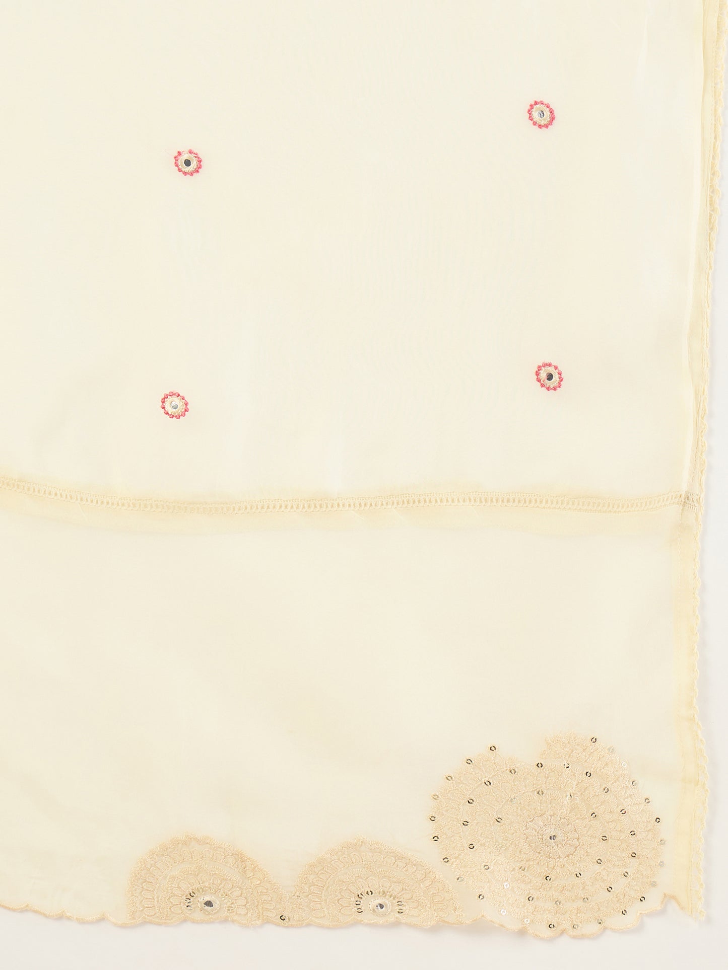 Women Floral Embroidered Regular Thread Work Kurta with Trousers & With Dupatta