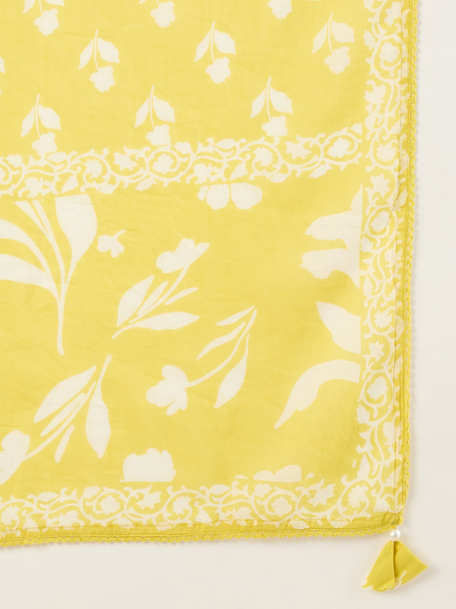 Women Floral Printed Regular Thread Work Pure Cotton Kurta with Trousers & With Dupatta