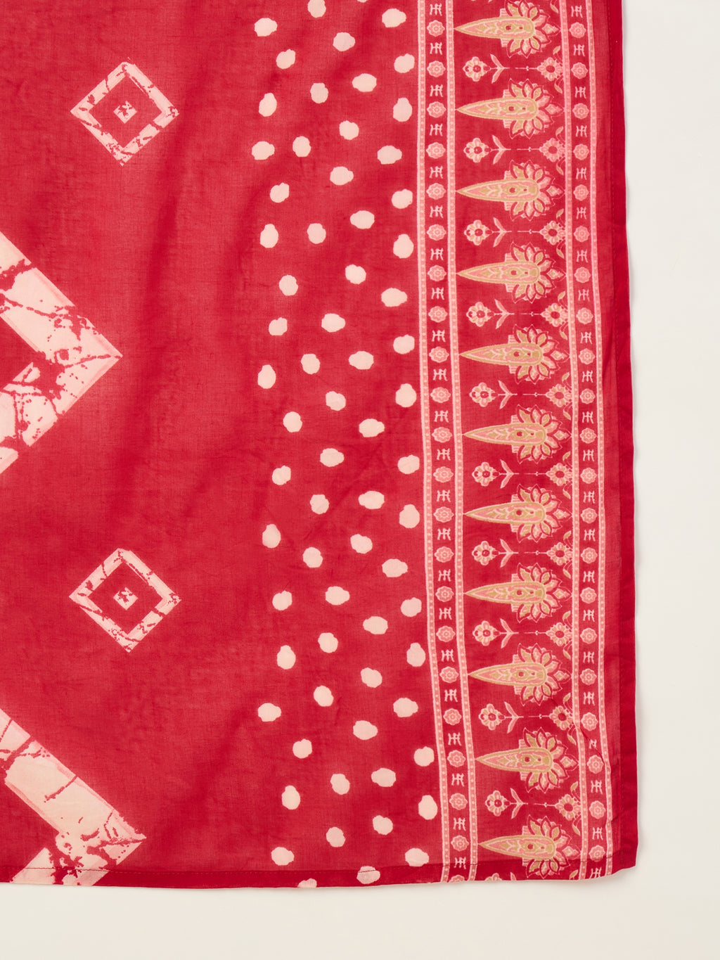 Women Printed Regular Thread Work Pure Cotton Kurta with Trousers & With Dupatta