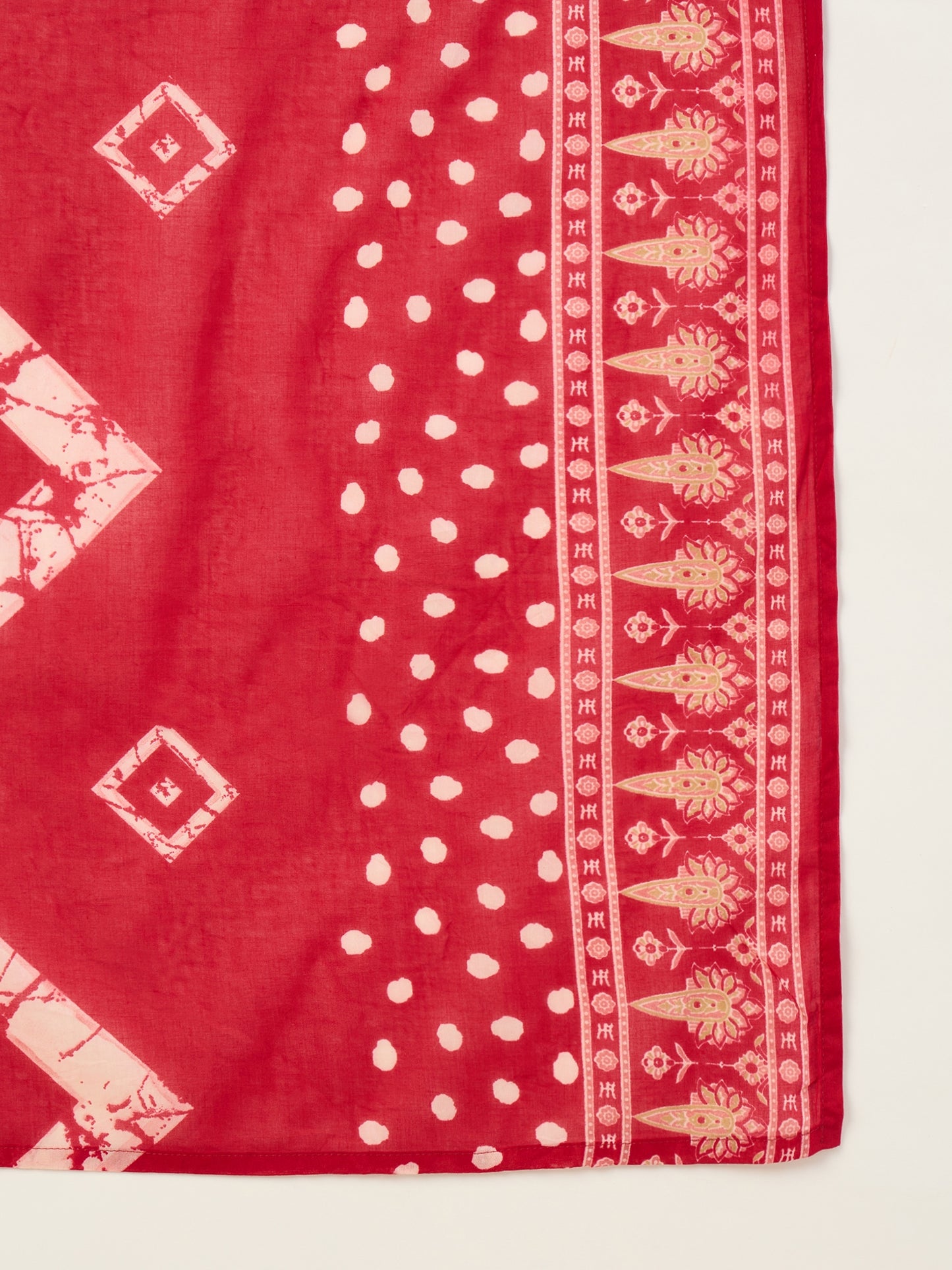 Women Printed Regular Thread Work Pure Cotton Kurta with Trousers & With Dupatta