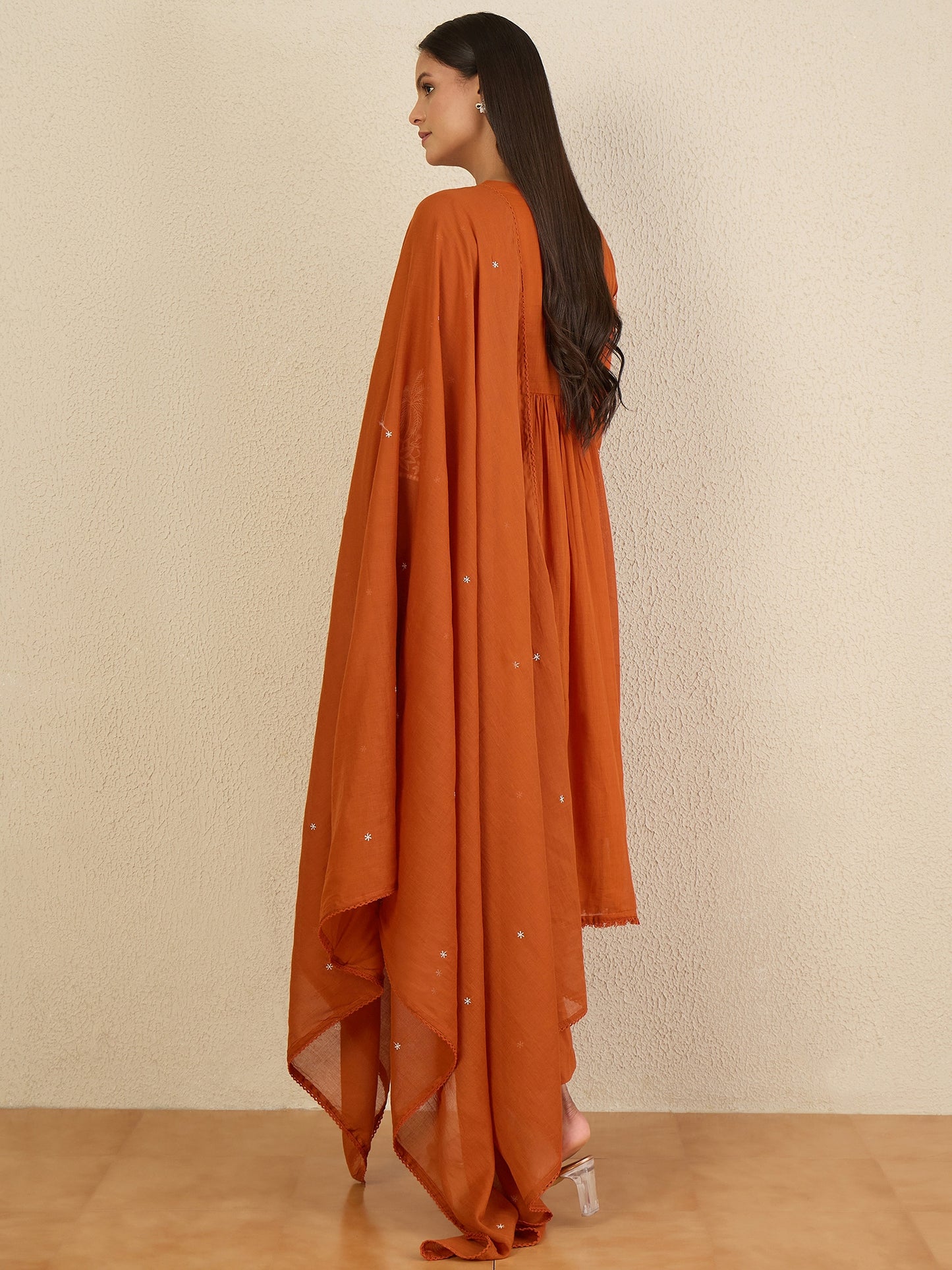 Women Ethnic Motifs Embroidered Empire Thread Work Kurta with Trousers & With Dupatta