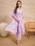 Women Floral Printed Regular Pure Cotton Kurta with Trousers & With Dupatta