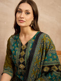 Women Ethnic Motifs Printed Mirror Work Pure Cotton Kurta with Trousers & Dupatta