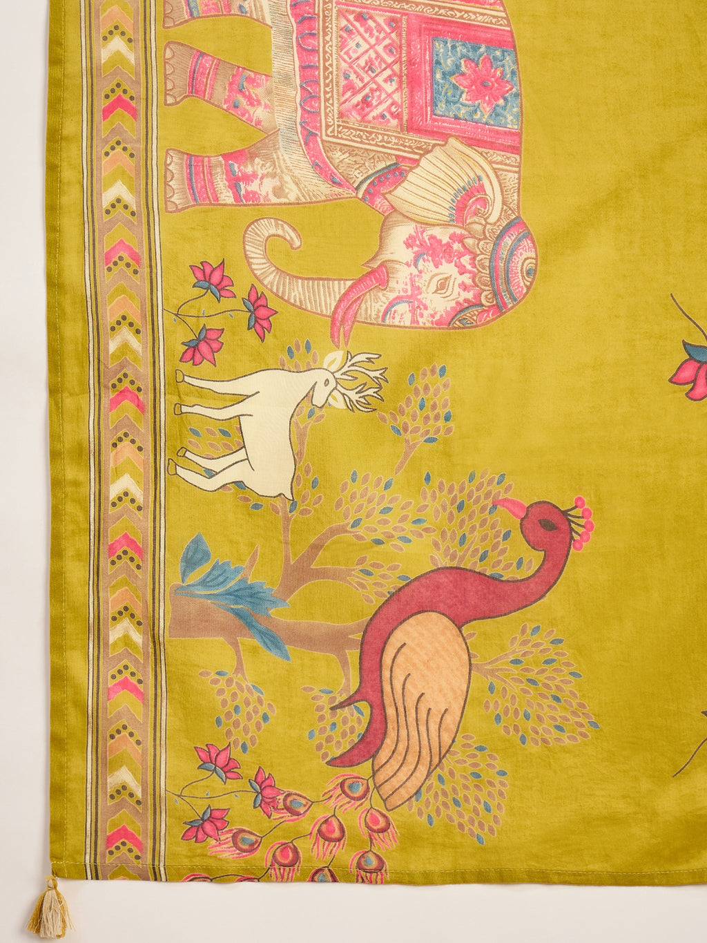 Women Ethnic Motifs Printed Regular Thread Work Pure Cotton Kurta with Trousers & With Dupatta