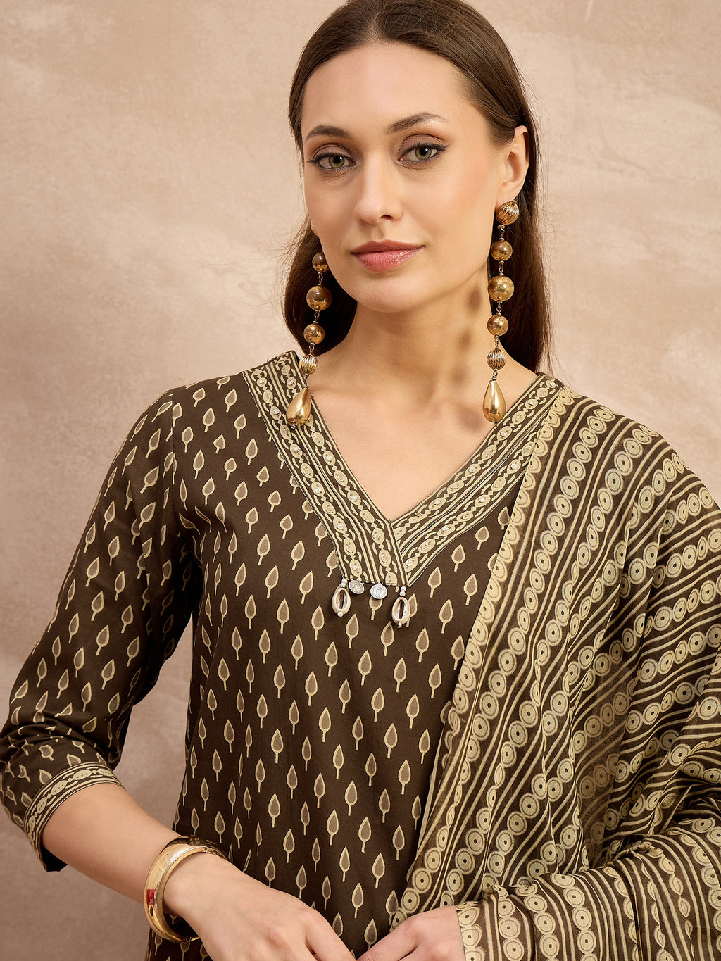 Women Ethnic Motifs Printed Regular Pure Cotton Kurta with Palazzos & With Dupatta