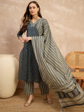 Women Ethnic Motifs Printed Regular Pure Cotton Kurta with Trousers & With Dupatta