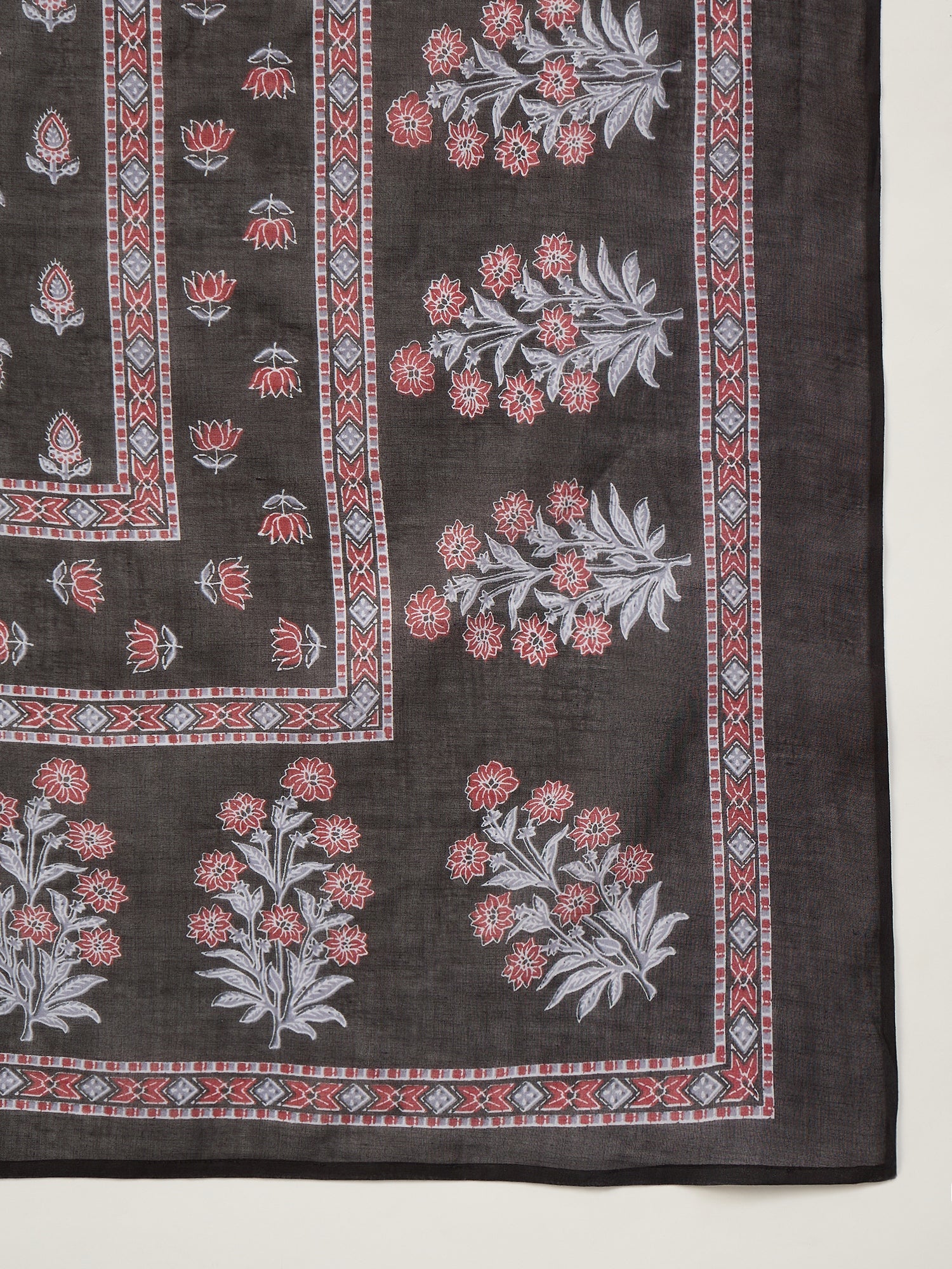 Women Ethnic Motifs Embroidered Regular Thread Work Pure Cotton Kurta with Palazzos & With Dupatta