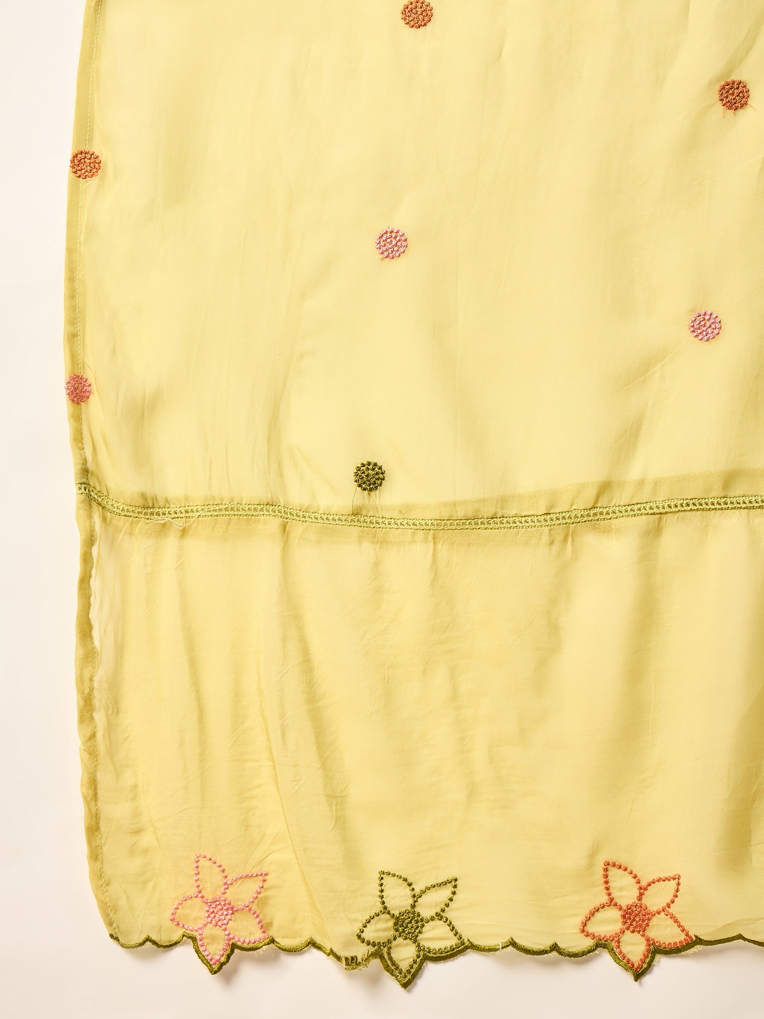 Women Floral Embroidered Regular Thread Work Kurta with Trousers & With Dupatta