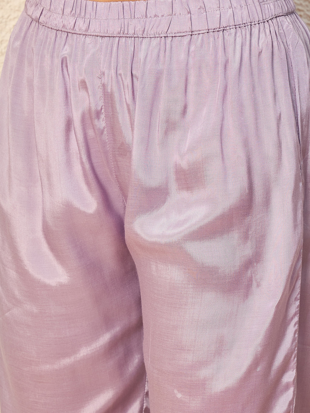 Women Floral Embroidered Empire Mirror Work Raw Silk Kurta with Trousers & With Dupatta