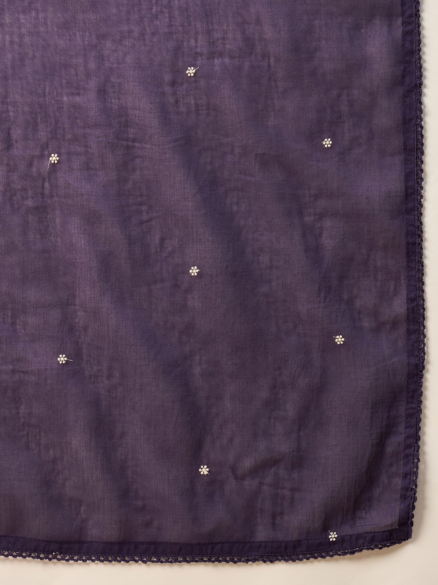 Women Floral Embroidered Panelled Thread Work Kurta with Trousers & With Dupatta