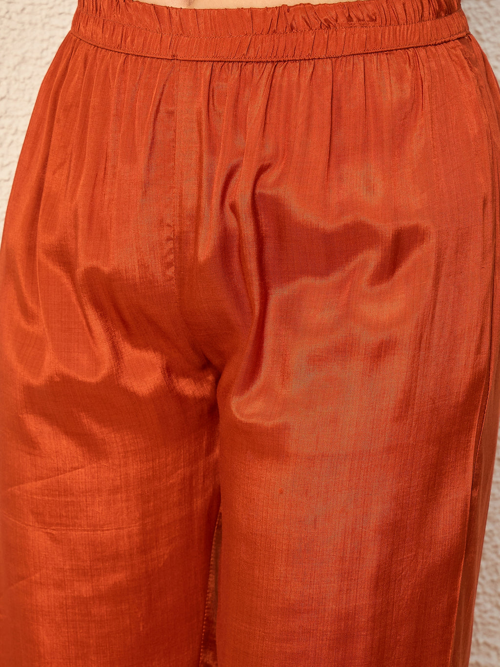 Women Ethnic Motifs Embroidered Regular Thread Work Raw Silk Kurta with Trousers & With Dupatta