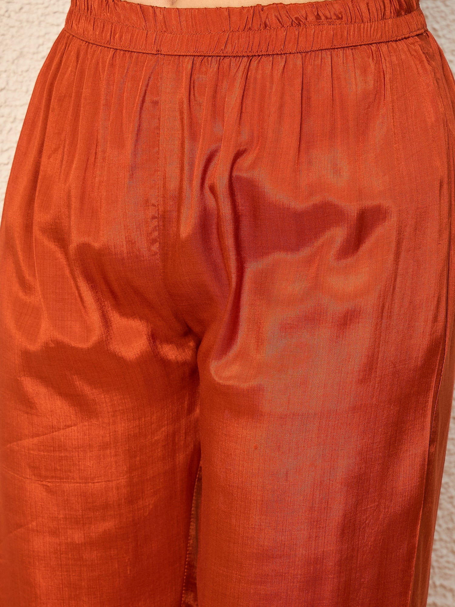 Women Ethnic Motifs Embroidered Regular Thread Work Raw Silk Kurta with Trousers & With Dupatta