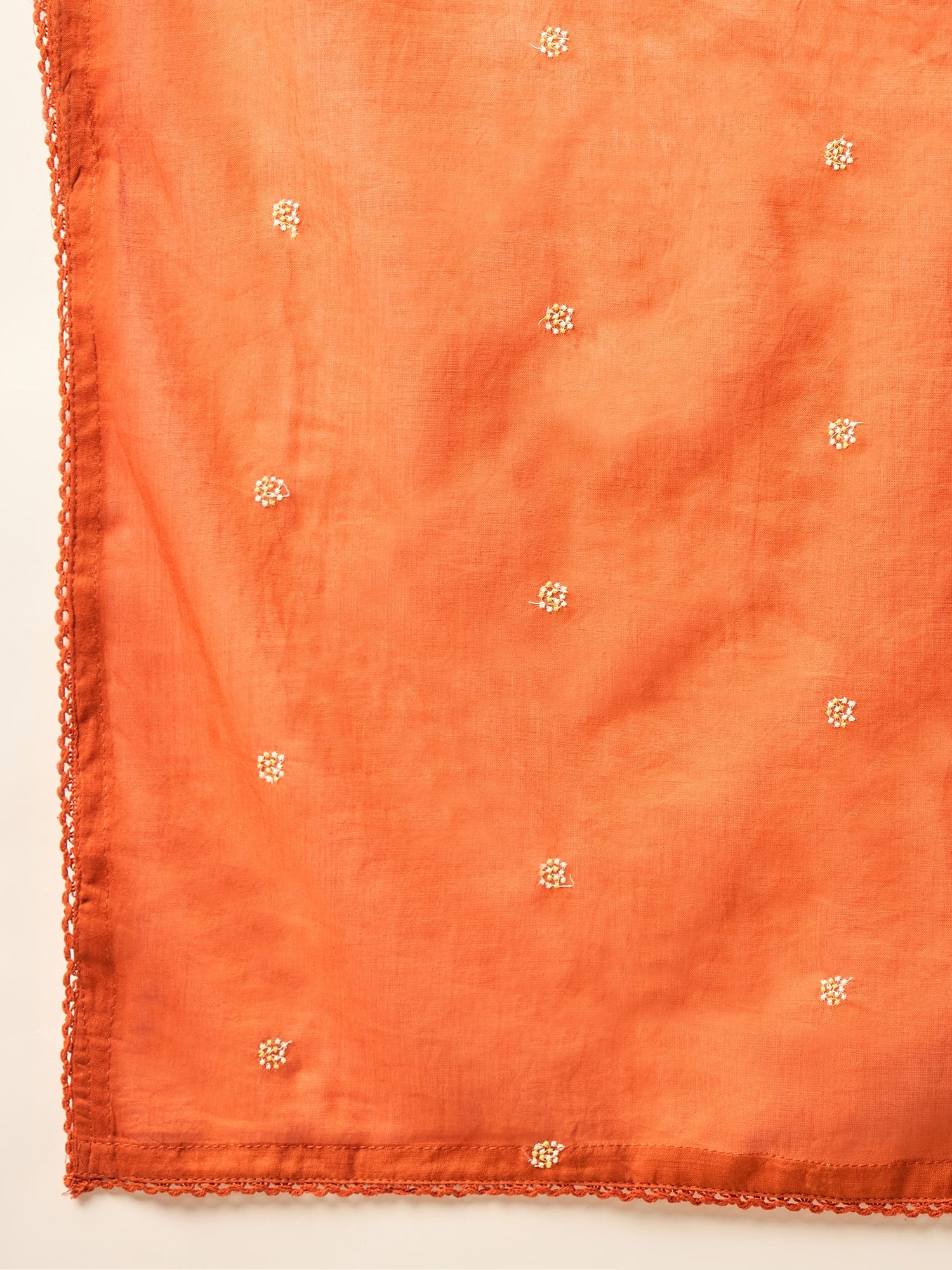 Women Floral Embroidered Empire Thread Work Kurta with Trousers & With Dupatta