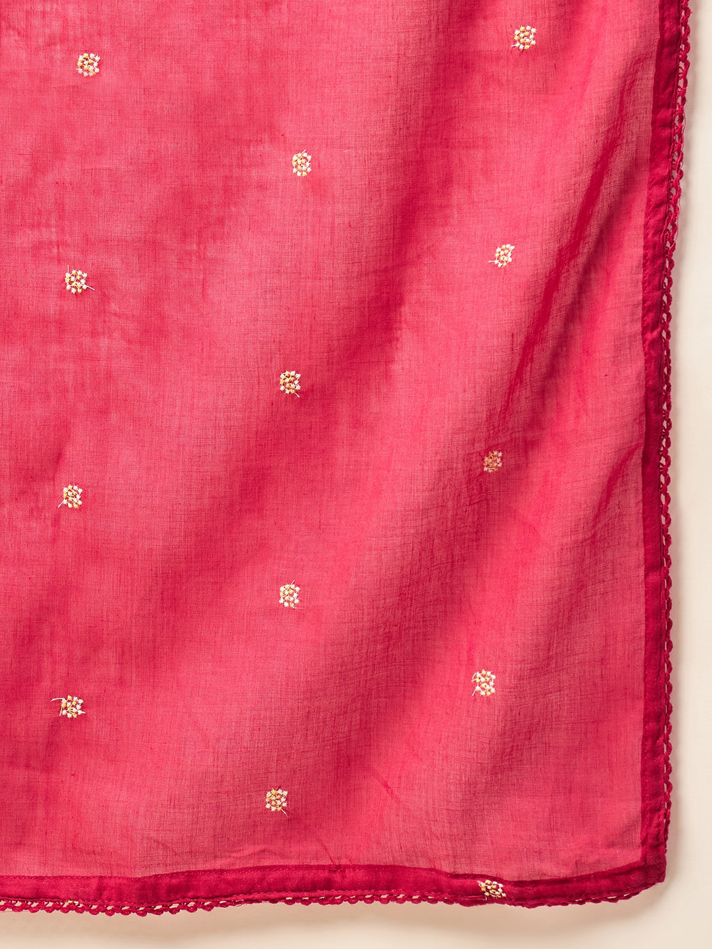 Women Floral Embroidered Empire Thread Work Kurta with Trousers & With Dupatta