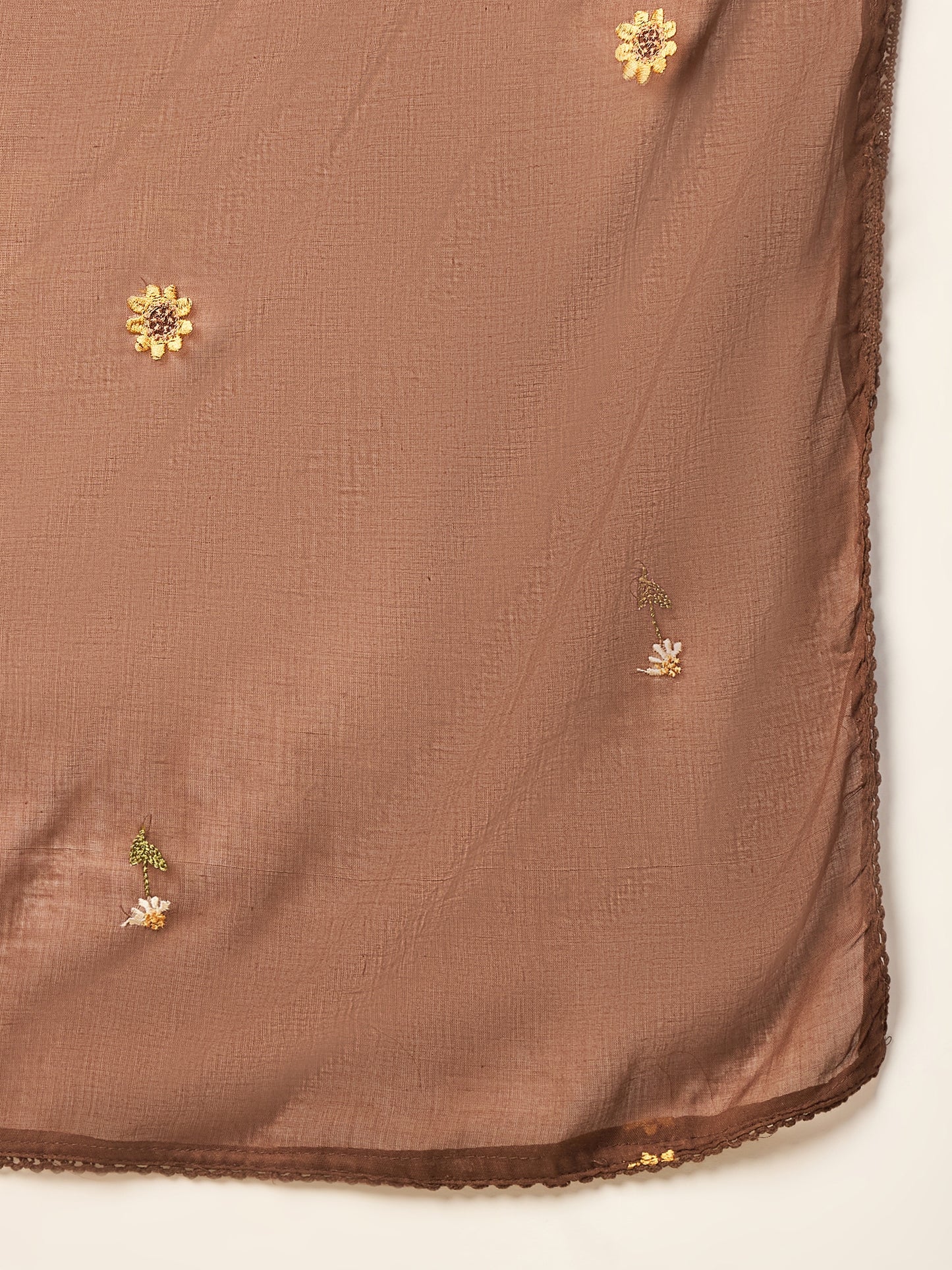 Women Floral Embroidered Regular Thread Work Kurta with Trousers & With Dupatta