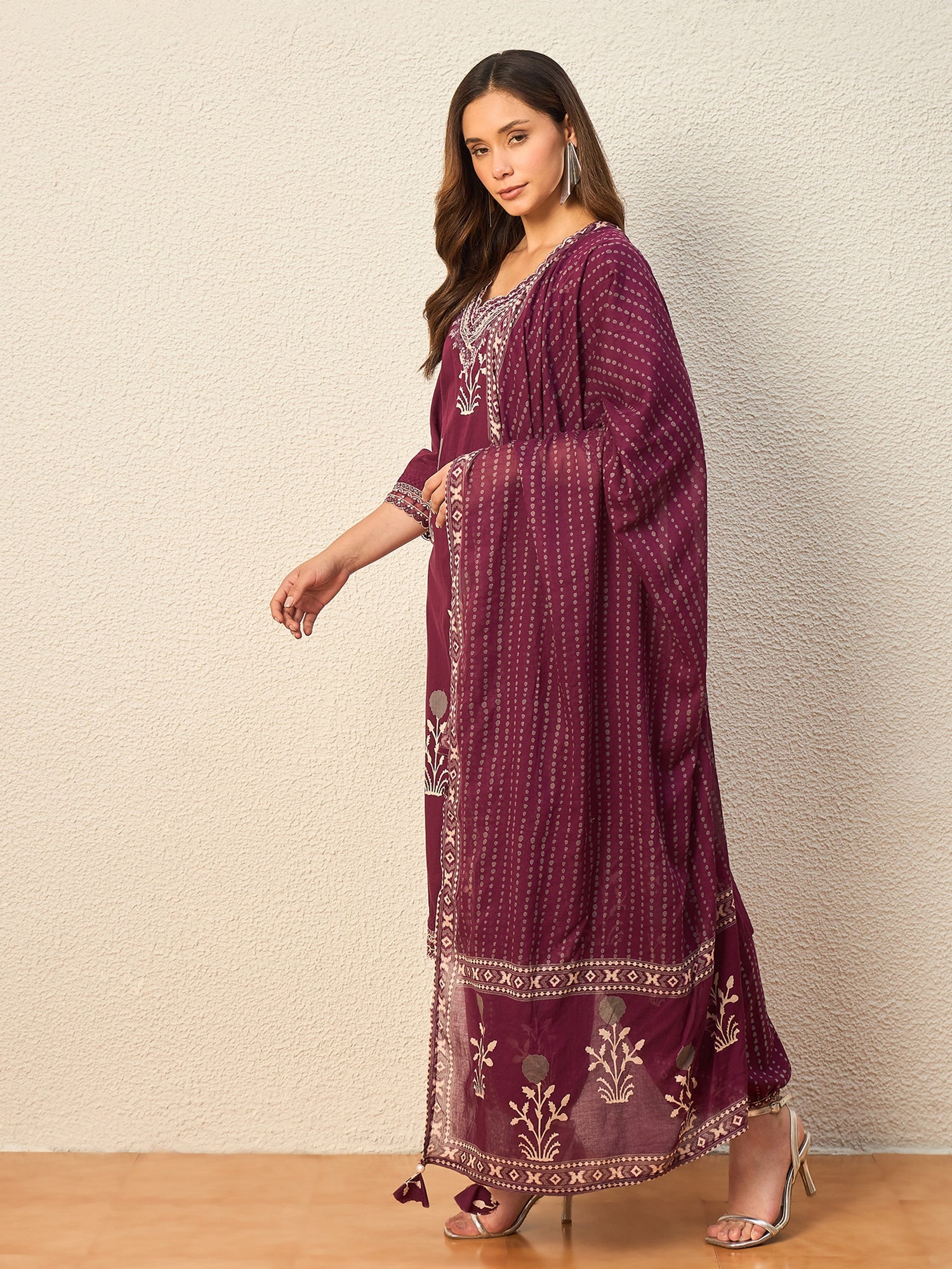Women Ethnic Motifs Printed Regular Pure Cotton Kurta with Patiala & With Dupatta