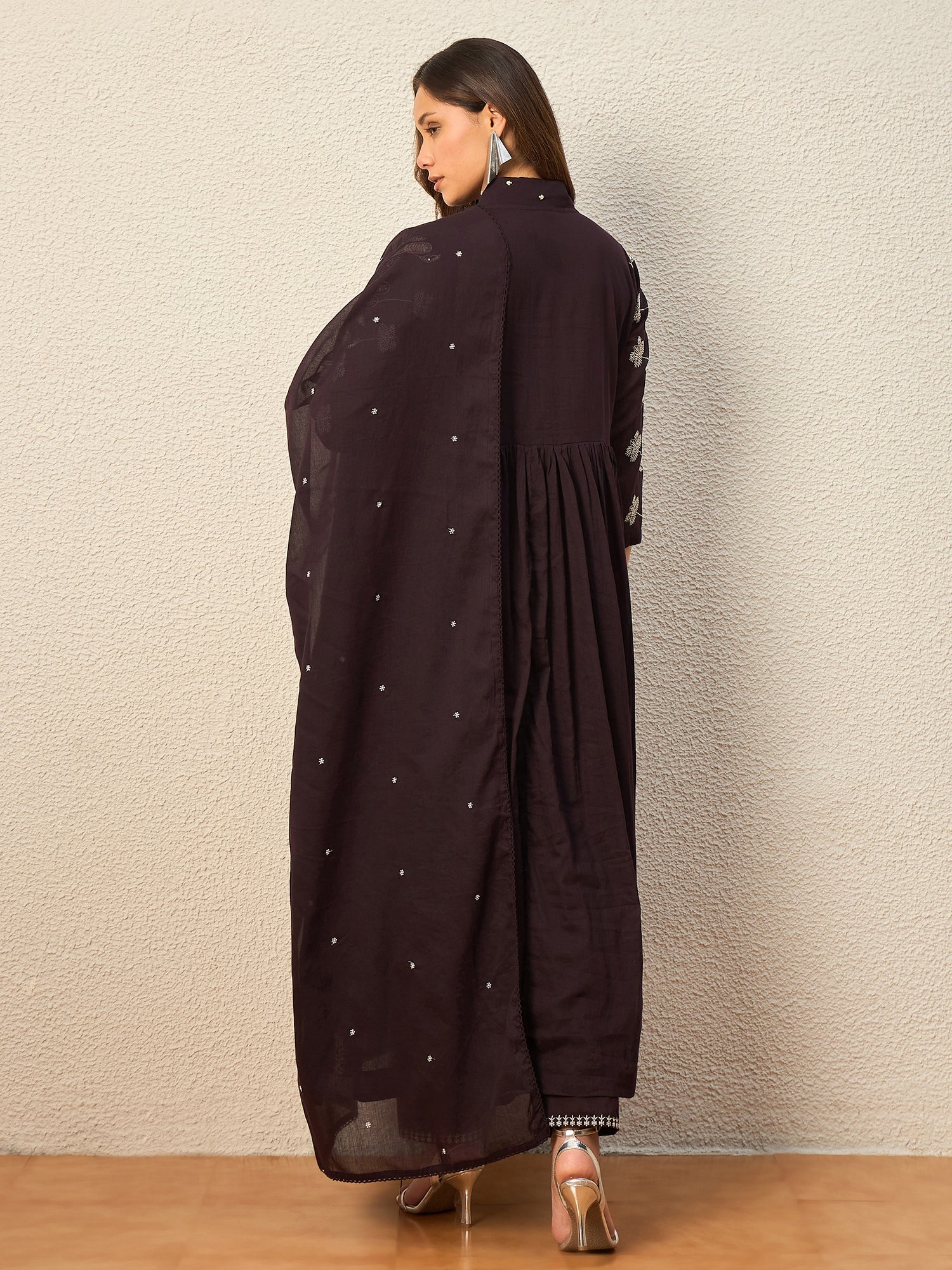 Women Ethnic Motifs Embroidered Empire Thread Work Kurta with Trousers & With Dupatta