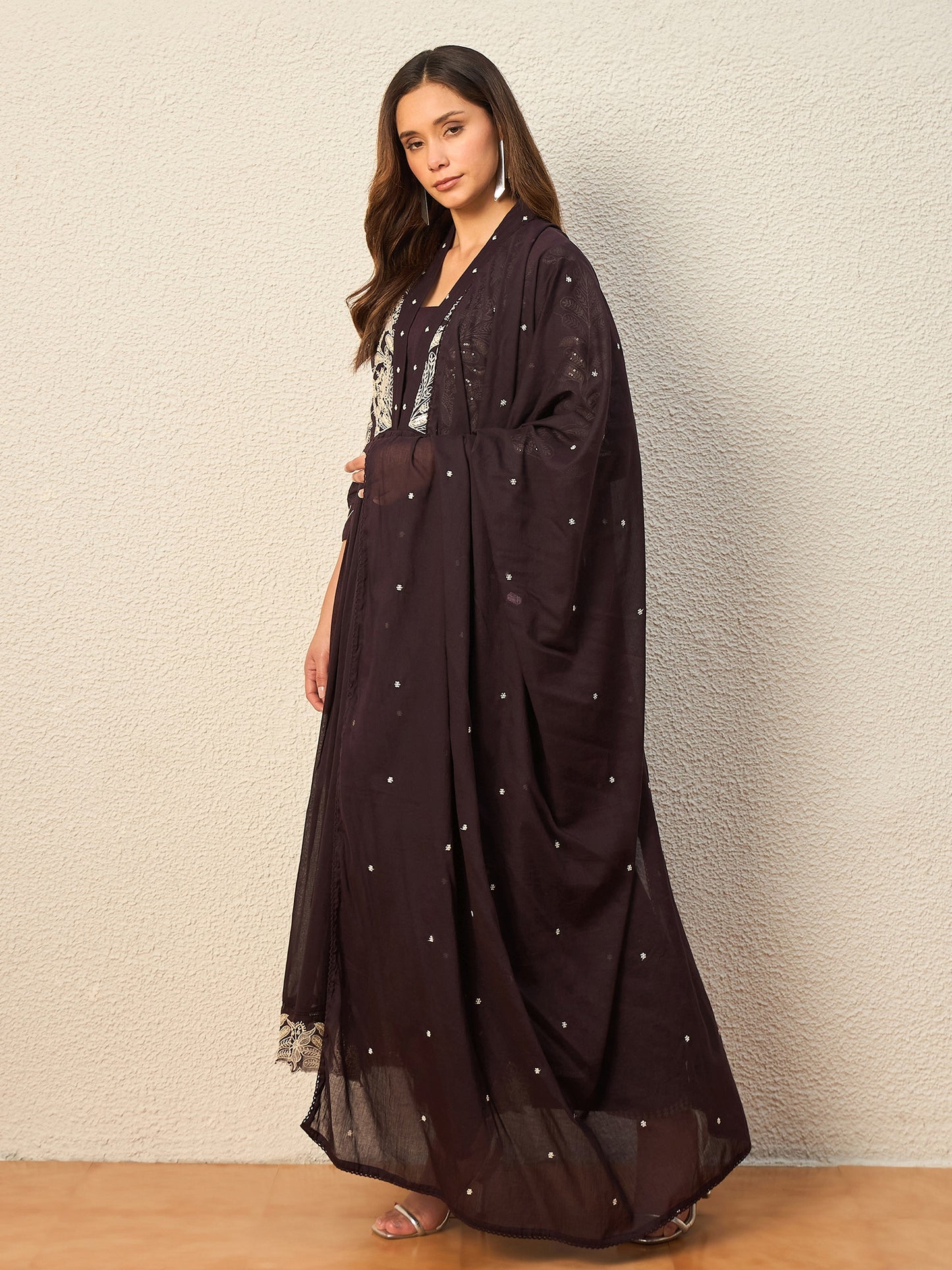 Women Ethnic Motifs Embroidered Empire Thread Work Kurta with Trousers & With Dupatta