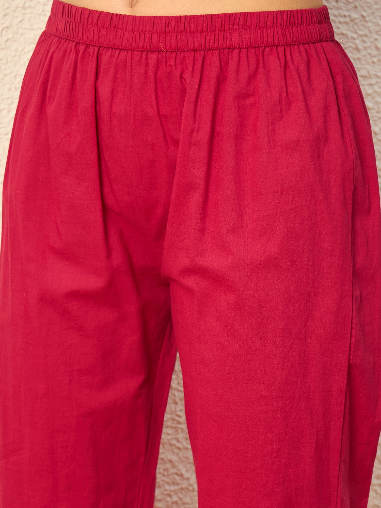 Women Ethnic Motifs Embroidered Panelled Thread Work Kurta with Trousers & With Dupatta