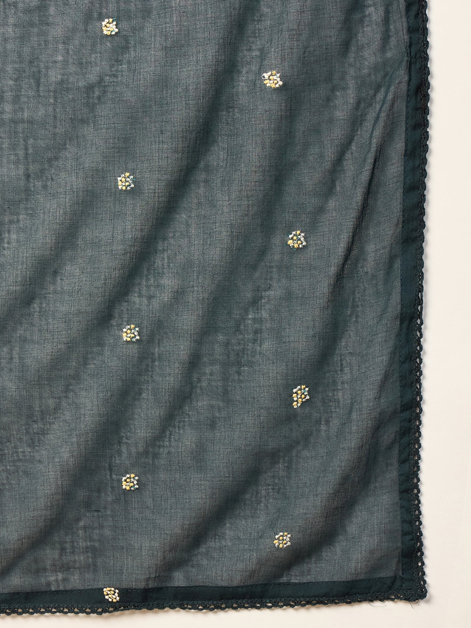 Women Floral Embroidered Empire Thread Work Kurta with Trousers & With Dupatta