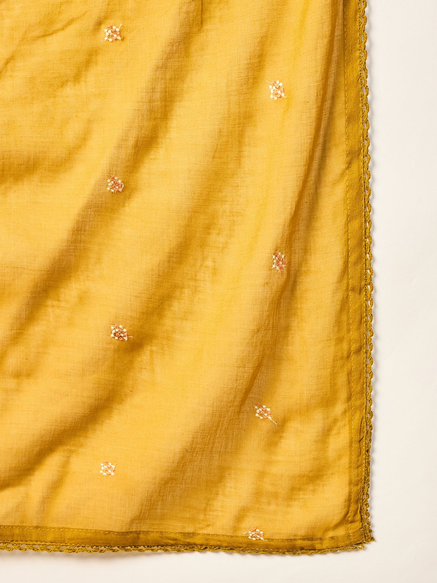 Women Floral Embroidered Empire Thread Work Kurta with Trousers & With Dupatta