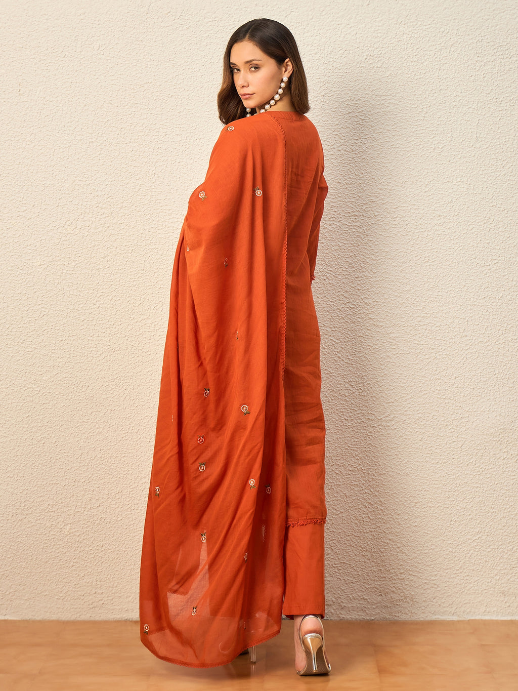 Women Ethnic Motifs Embroidered Panelled Mirror Work Kurta with Trousers & With Dupatta