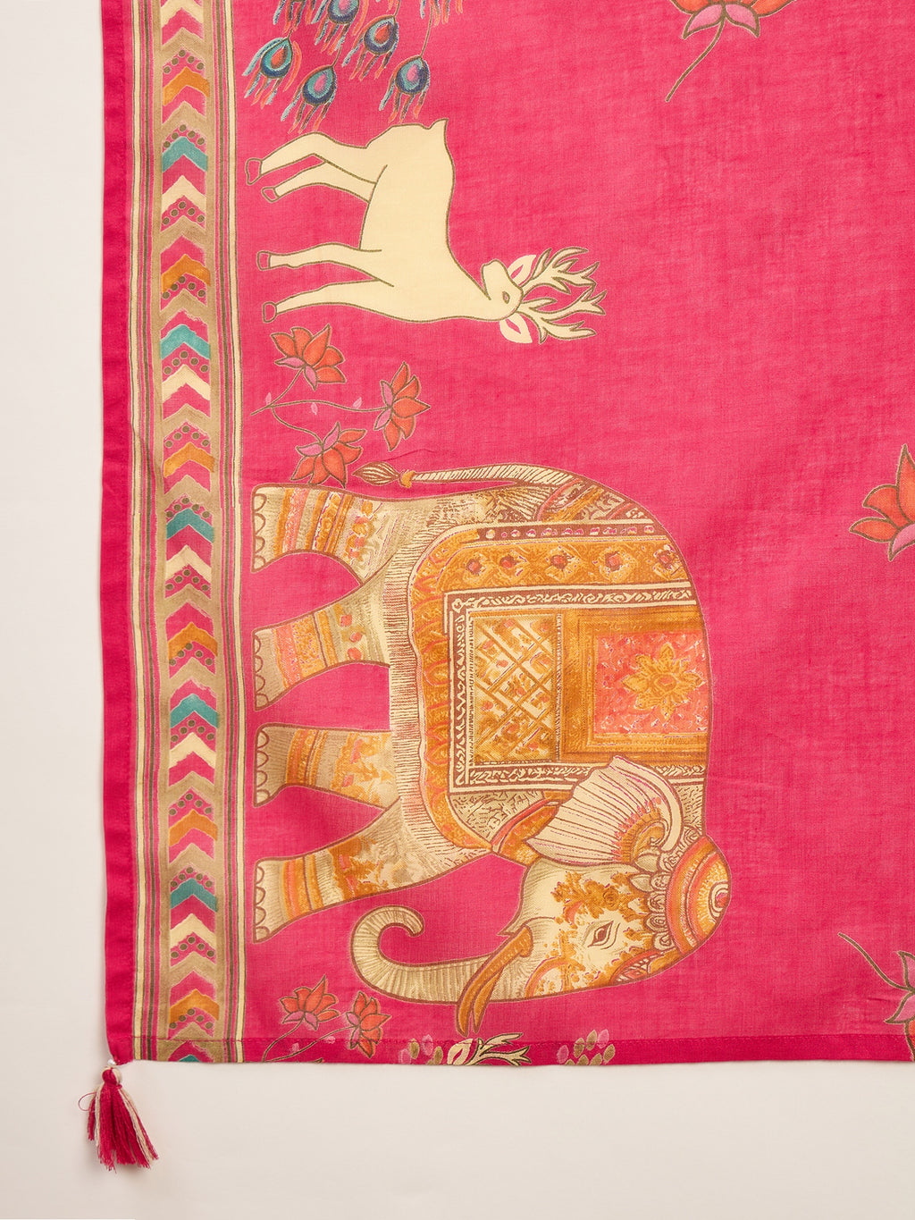 Women Ethnic Motifs Printed Regular Pure Cotton Kurta with Trousers & With Dupatta