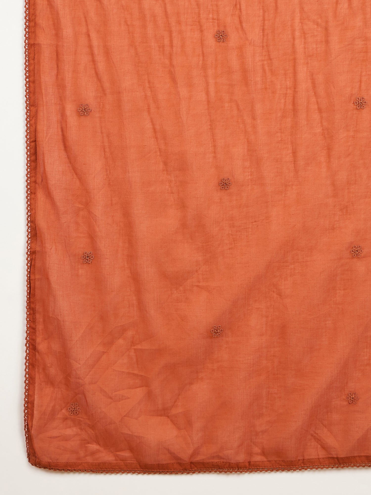 Women Floral Embroidered Pleated Thread Work Kurta with Trousers & With Dupatta