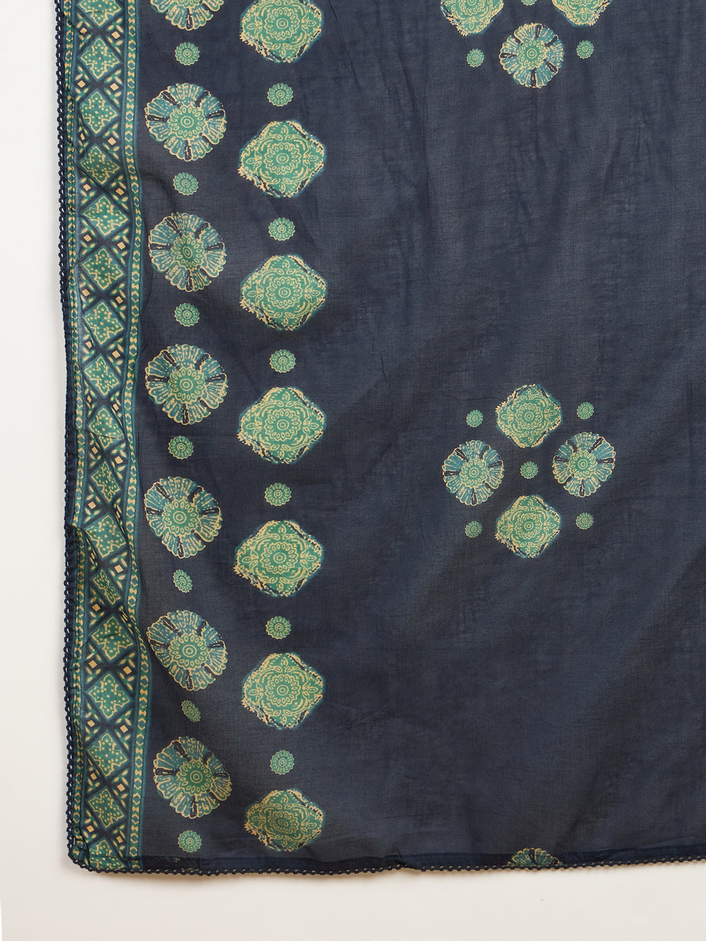 Women Ethnic Motifs Printed Angrakha Beads and Stones Kurta with Trousers & With Dupatta