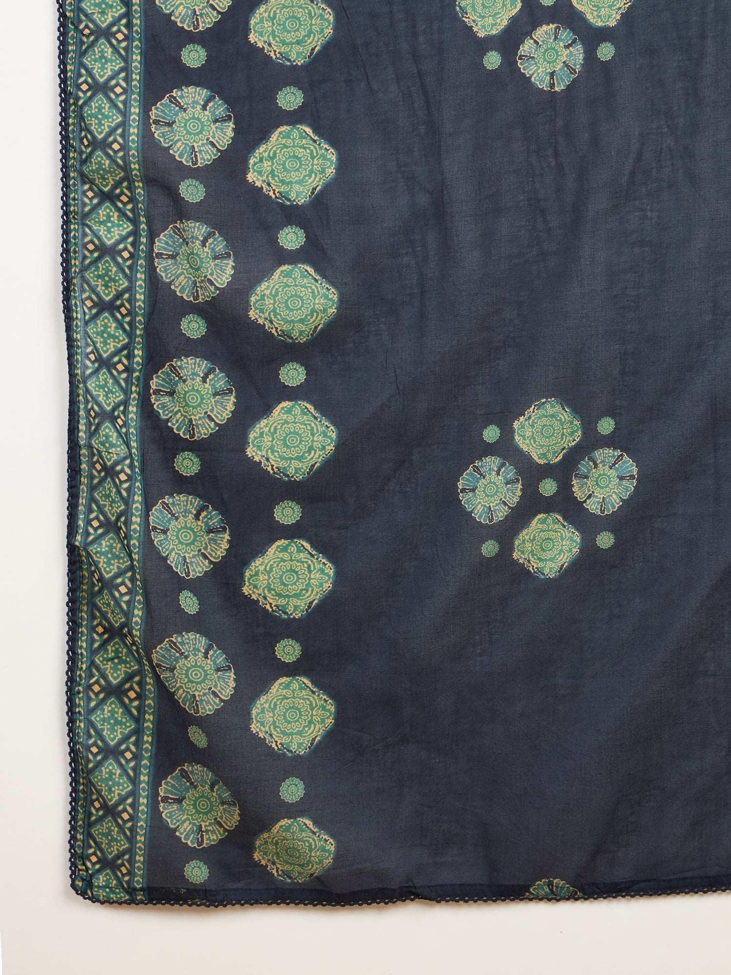 Women Ethnic Motifs Printed Angrakha Beads and Stones Kurta with Trousers & With Dupatta
