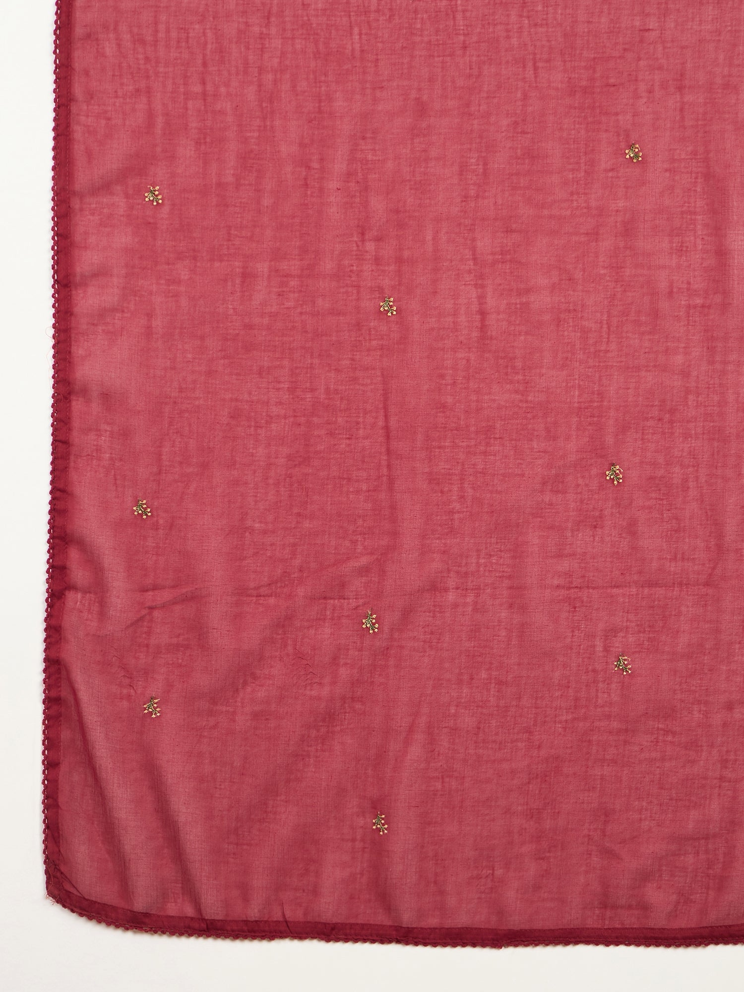 Women Floral Embroidered Pleated Thread Work Kurta with Trousers & With Dupatta