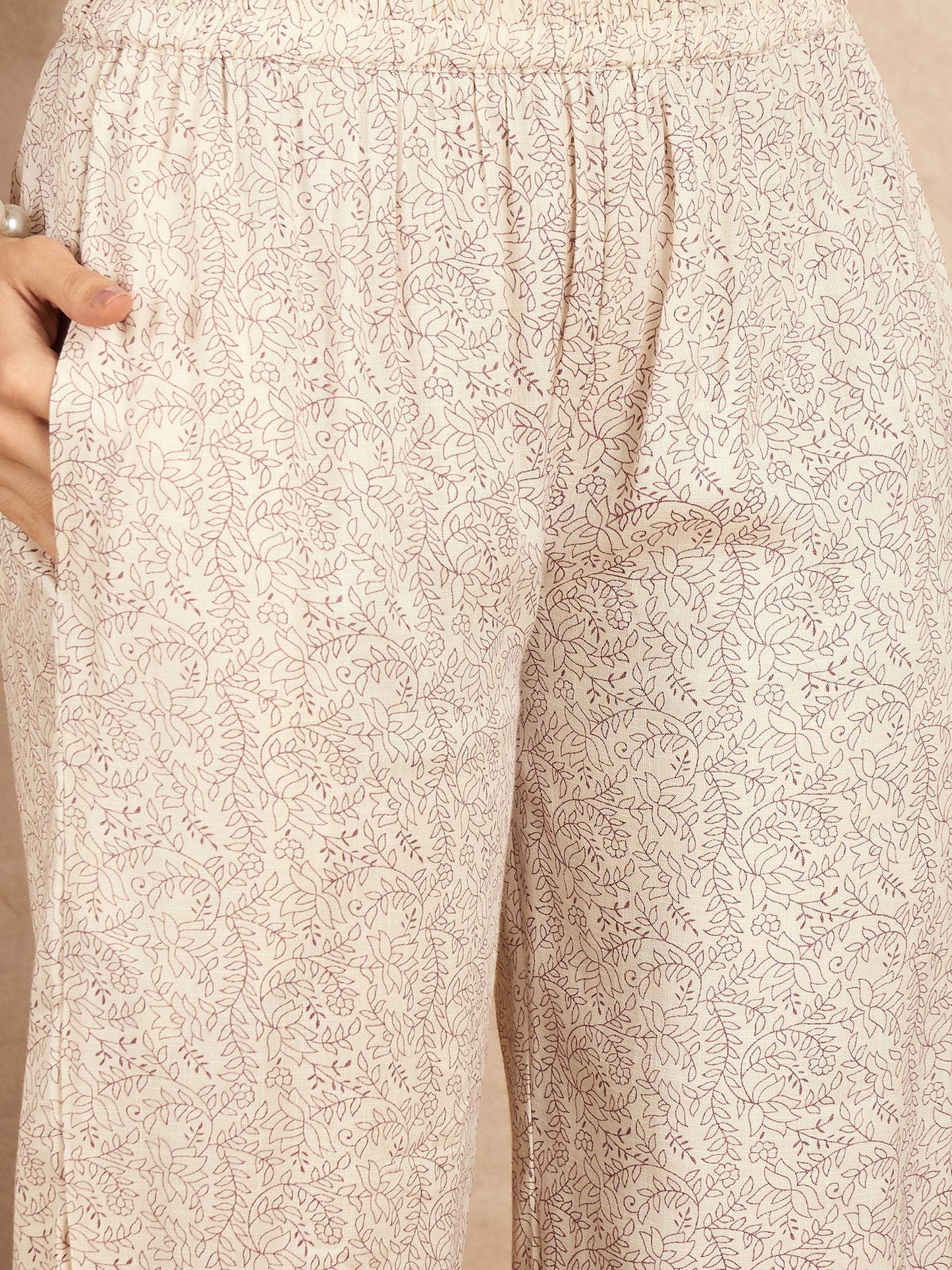 Printed V Neck Tunic & Trousers Co-ords