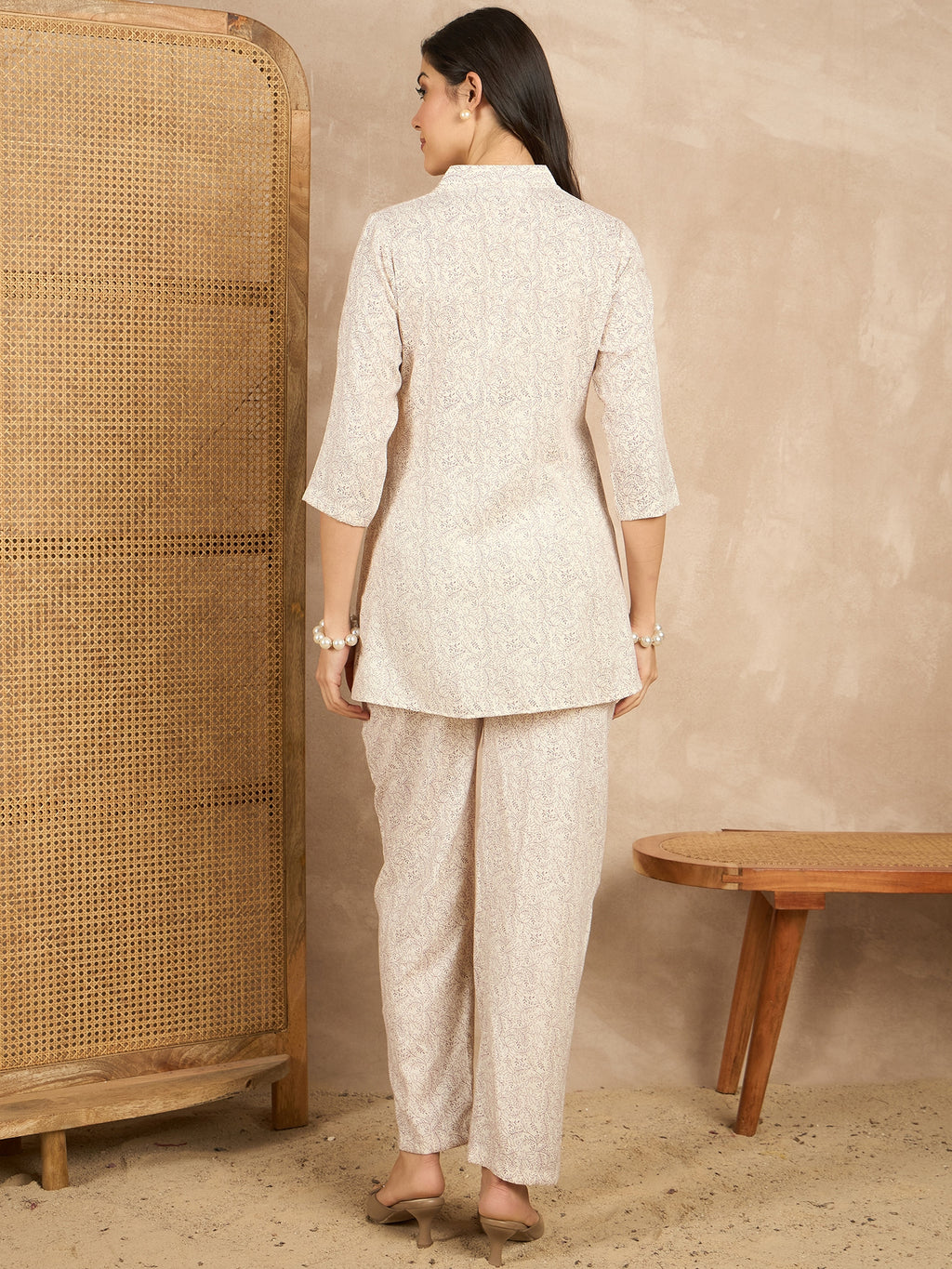 Printed V Neck Tunic & Trousers Co-ords