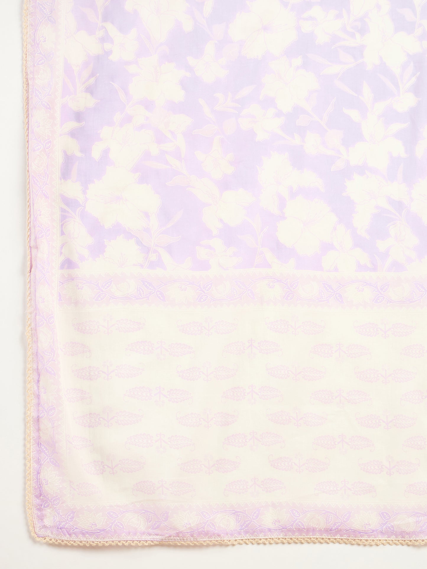 Women Printed Pleated Mirror Work Kurta with Trousers & With Dupatta