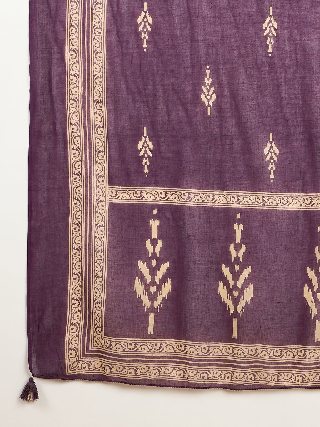 Women Printed Regular Mirror Work Pure Cotton Kurta with Trousers & With Dupatta