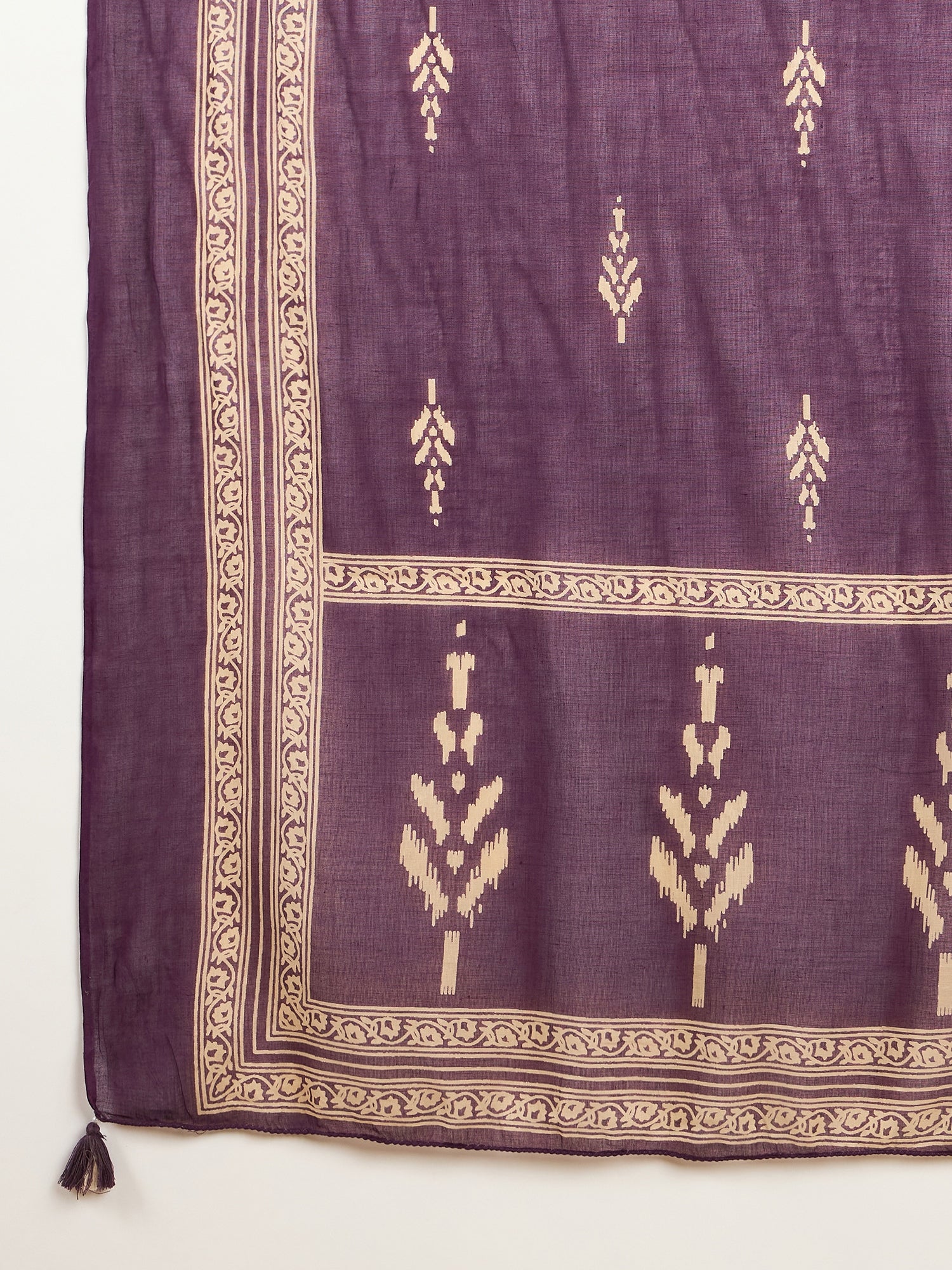 Women Printed Regular Mirror Work Pure Cotton Kurta with Trousers & With Dupatta