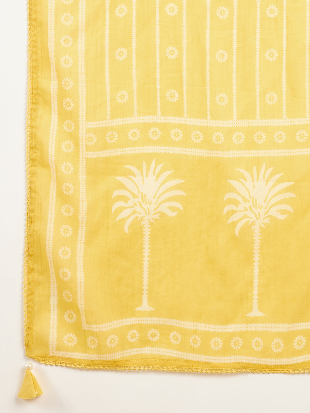 Women Ethnic Motifs Printed Regular Mirror Work Pure Cotton Kurta with Trousers & With Dupatta