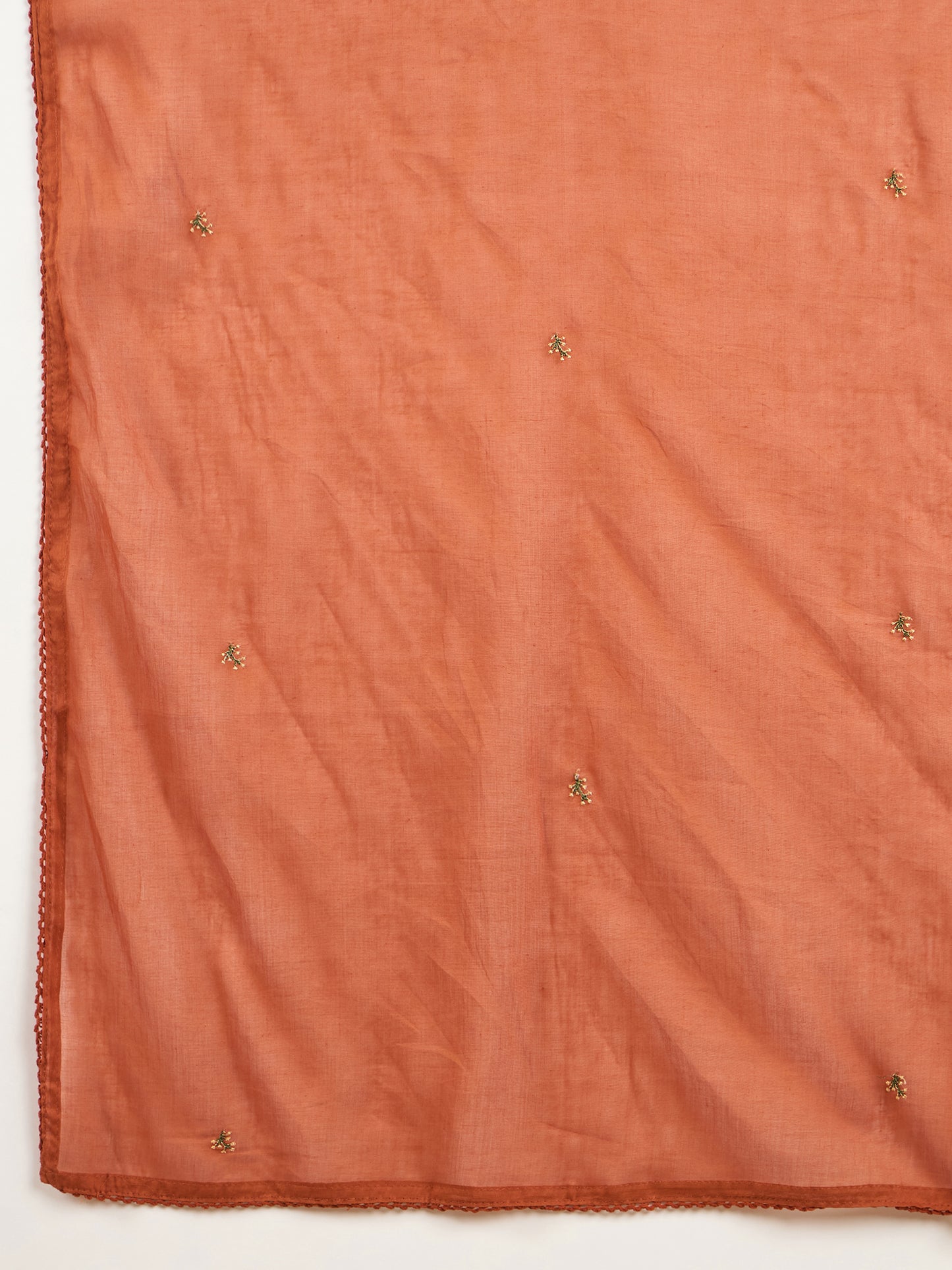 Women Floral Embroidered Pleated Thread Work Kurta with Trousers & With Dupatta