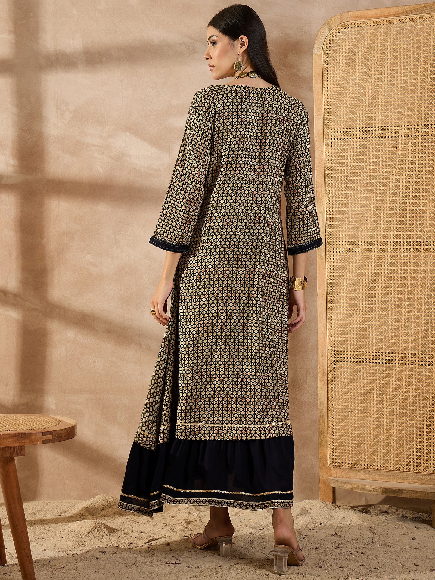 Women Geometric Printed A-Line Maxi Dress