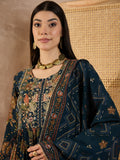 Floral Printed Sequinned Pleated Chanderi Silk A-Line Kurta With Trouser & Dupatta