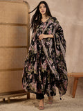 Women Floral Printed Anarkali Kurta with Trousers & Dupatta